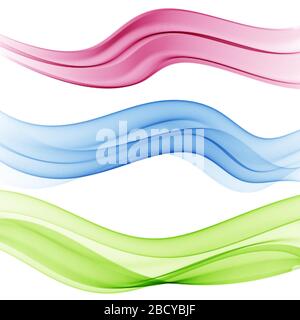 Abstract wave set on transparent wave . Vector Illustration. EPS10 Stock Vector