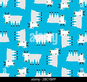 Mountain goat pattern seamless. Wild animal background. vector texture Stock Vector