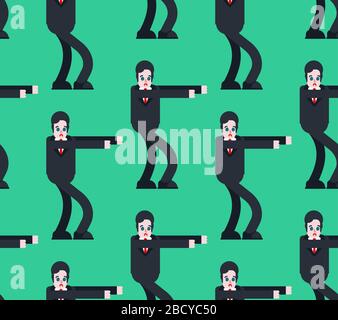 Hypnotized Man pattern seamless. Eyes were spiraling background. vector texture Stock Vector