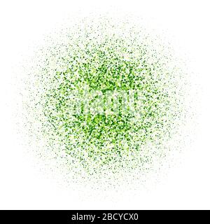 explosion of shiny green circles isolated on white background Stock Vector