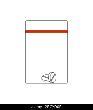 Drug Pills in Zip Lock isolated. vector illustration Stock Vector