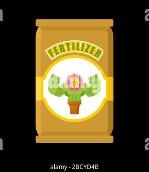 Fertilizer bag isolated. strong plants. vector illustration Stock Vector