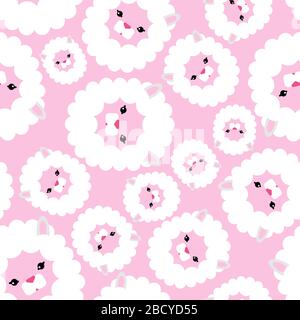 Llama pattern seamless. Lama alpaca background. cartoon vector ornament. Baby fabric texture Stock Vector