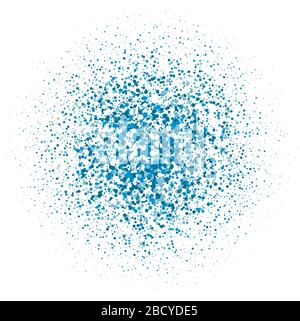 Colorful burst of flowers graphic on a white background. blue shine, flicker Stock Vector
