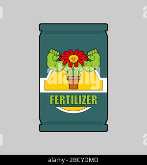 Fertilizer bag isolated. strong plants. vector illustration Stock Vector
