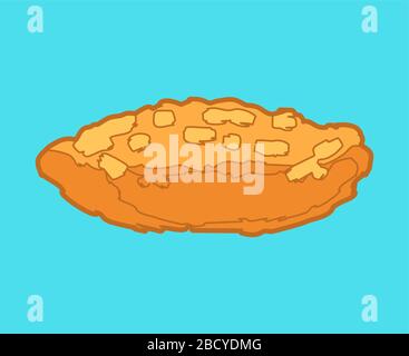 Arepa bread vector drawing. Food sketch of Cornbread, usually known in ...