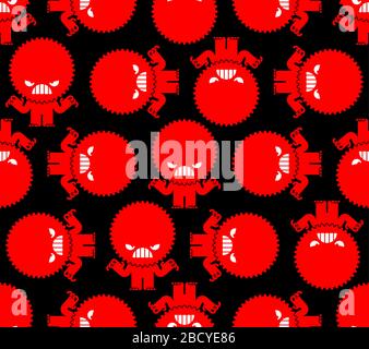 Stress Hatred face monster pattern seamless. stressful situations background. mental trauma Hater sign. Vector texture Stock Vector