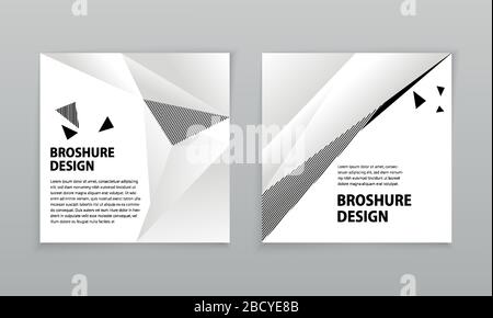 Square layoutbanners. Covers design templates for brochure, flyer, magazine. Black white trendy geometric abstract background Stock Vector