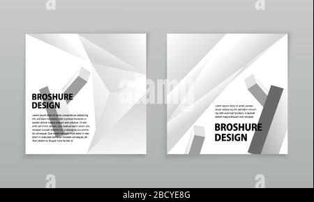 Square layoutbanners. Covers design templates for brochure, flyer, magazine. Black white trendy geometric abstract background Stock Vector