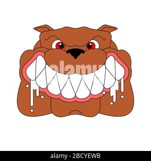 Angry dog face isolated. Evil Bulldog Head. vector illustration Stock Vector