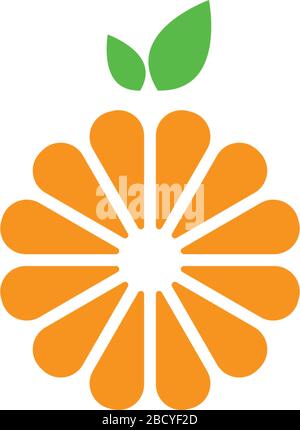 Orange fruit icon logo illustration template Stock Vector Image & Art ...