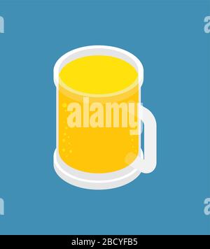 Mug of beer Isometric. alcohol vector illustration Stock Vector