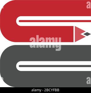 Letter E logo icon illustration. e-learning concept education Stock Vector