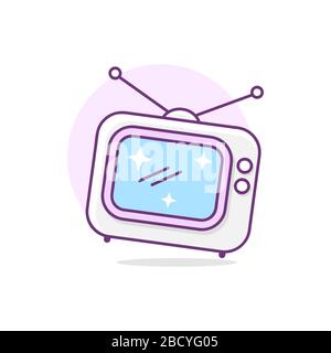 TV icon, symbol, design, vector Suitable For Greeting Card, Poster Or T-shirt Printing. Stock Vector