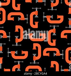 Clamp tool pattern seamless. Locksmith tool background. vector texture Stock Vector