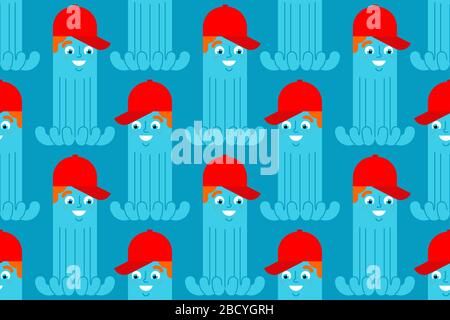 Octopus in cap pattern seamless. Funny poulpe background. Baby fabric ornament. vector texture Stock Vector