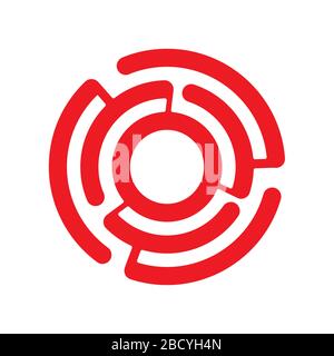 logo of the spiral. Spiral electric cooker. Isolated outline on a white background.Stock illustration. Stock Vector
