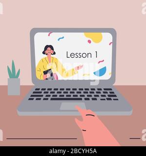Education during coronavirus quarantine Stock Vector