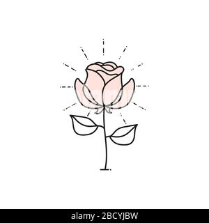 Rose vector icon Vector Illustration Suitable For Greeting Card, Poster Or T-shirt Printing. Stock Vector