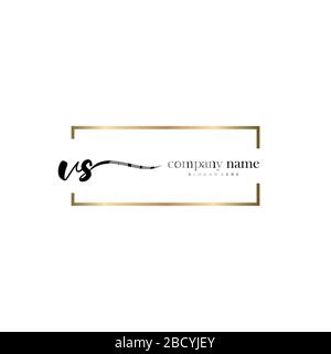VS Initial Letter handwriting logo hand drawn template vector, logo for beauty, cosmetics, wedding, fashion and business Stock Vector