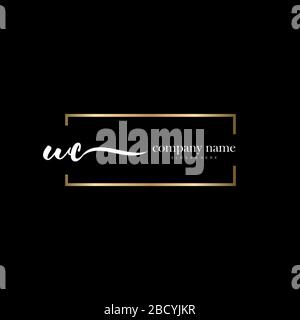 WC Initial Letter handwriting logo hand drawn template vector, logo for beauty, cosmetics, wedding, fashion and business Stock Vector