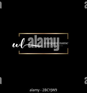 WL Initial Letter handwriting logo hand drawn template vector, logo for beauty, cosmetics, wedding, fashion and business Stock Vector