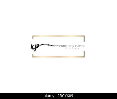 XP Initial Letter handwriting logo hand drawn template vector, logo for beauty, cosmetics, wedding, fashion and business Stock Vector