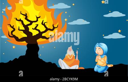 woman come to god for blessing Stock Vector