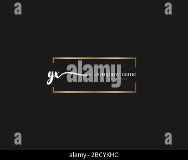 YX Initial Letter handwriting logo hand drawn template vector, logo for beauty, cosmetics, wedding, fashion and business Stock Vector