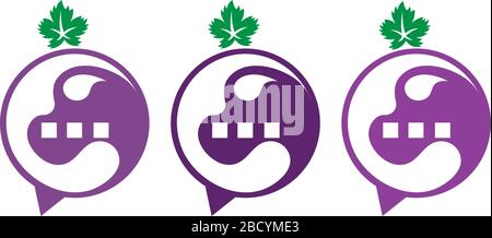 Bubble chat grapes icon logo template Stock Vector