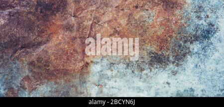 Panoramic grunge rusted metal texture and background with space Stock Photo
