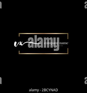 VX Initial Letter handwriting logo hand drawn template vector, logo for beauty, cosmetics, wedding, fashion and business Stock Vector