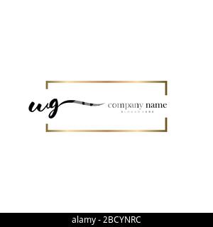 WG Initial Letter handwriting logo hand drawn template vector, logo for beauty, cosmetics, wedding, fashion and business Stock Vector