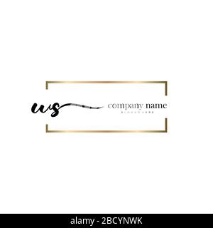 WS Initial Letter handwriting logo hand drawn template vector, logo for beauty, cosmetics, wedding, fashion and business Stock Vector