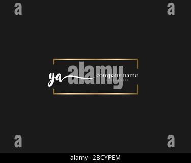 YA Initial Letter handwriting logo hand drawn template vector, logo for beauty, cosmetics, wedding, fashion and business Stock Vector