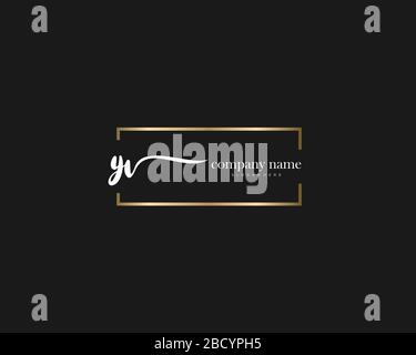 YV Initial Letter handwriting logo hand drawn template vector, logo for beauty, cosmetics, wedding, fashion and business Stock Vector