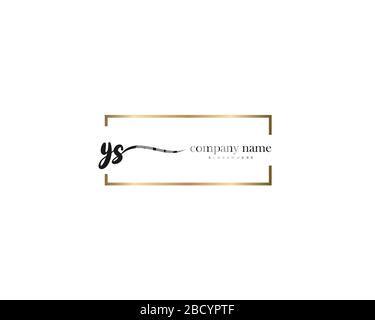 YS Initial Letter handwriting logo hand drawn template vector, logo for beauty, cosmetics, wedding, fashion and business Stock Vector