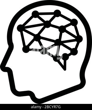 AI , artificial intelligence, deep learning / vector flat icon Stock Vector