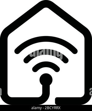 smart home (smart house) icon. Thin line sharp vector icon. Stock Vector