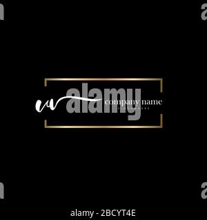 VV Initial Letter handwriting logo hand drawn template vector, logo for beauty, cosmetics, wedding, fashion and business Stock Vector