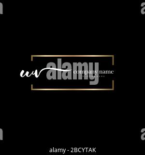 WV Initial Letter handwriting logo hand drawn template vector, logo for beauty, cosmetics, wedding, fashion and business Stock Vector
