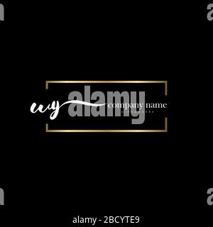 WY Initial Letter handwriting logo hand drawn template vector, logo for beauty, cosmetics, wedding, fashion and business Stock Vector