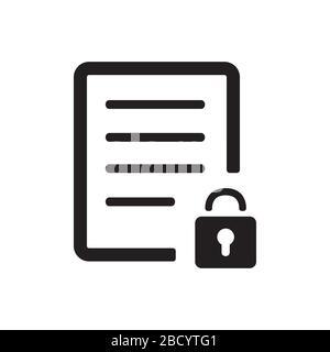 document and lock (security) icon Stock Vector