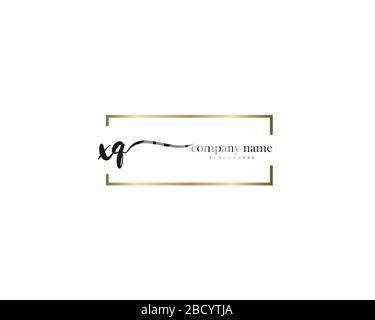 ZQ Initial Letter handwriting logo hand drawn template vector, logo for beauty, cosmetics, wedding, fashion and business Stock Vector