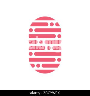 capsule shape dots line symbol decoration vector Stock Vector