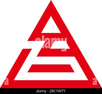 letter b pencil negative space geometric triangle logo vector Stock Vector