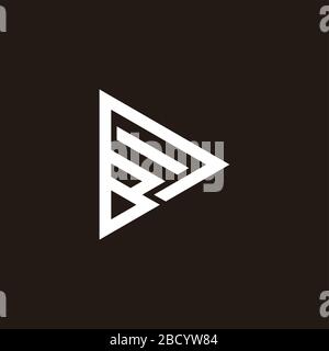 letter db stripes geometric triangle logo vector Stock Vector