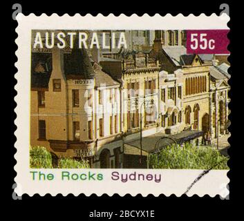 AUSTRALIA - CIRCA 2008: a stamp printed in the Australia shows The Rocks, Sydney, Tourist Precinct, circa 2008. Stock Photo