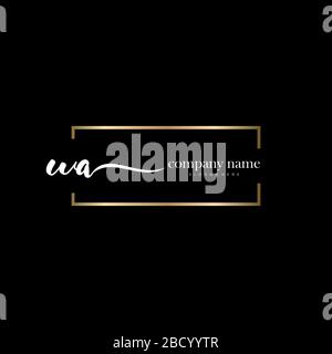 WA Initial Letter handwriting logo hand drawn template vector, logo for beauty, cosmetics, wedding, fashion and business Stock Vector