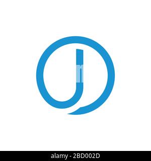 abstract letter ud circle geometric line logo vector Stock Vector